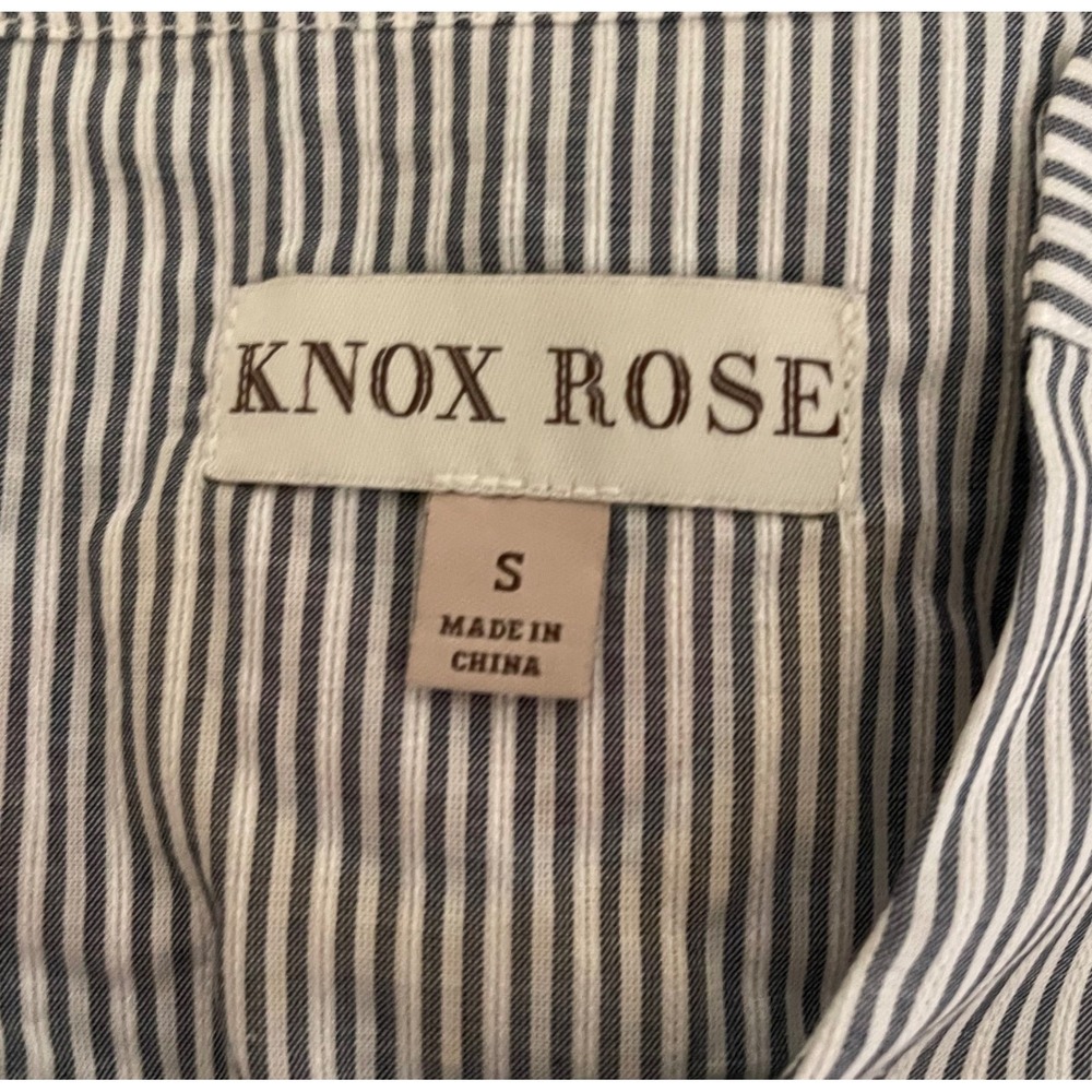 Knox Rose Women's Striped Embroidered Floral 3/4 Sleeve Babydoll Tunic Top|Dress - Picture 5 of 13